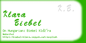 klara biebel business card